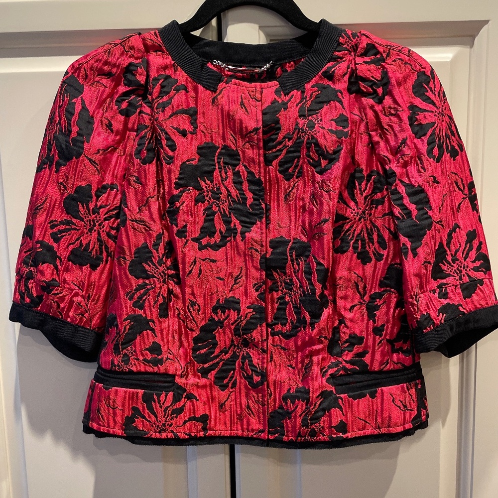 Dolce & Gabbana Short Red Brocade Jacket